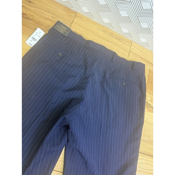 Brooks Brothers 346 Fitzgerald Fit Pants Men Size 35x31 Wool Blend Blue New - Picture 8 of 9